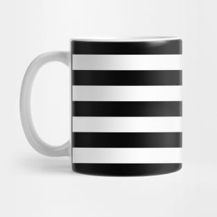 Black and White Horizontal Stripes Pattern Mug